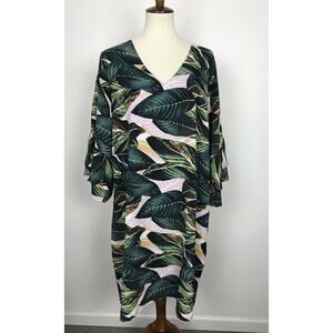 Belongsci V-Neck Shift Mini Dress Multicolor Floral Lined